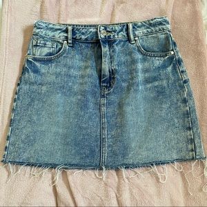 Pacsun Acid wash frayed denim skirt